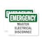 Signmission Master Electrical Disconnect Emergency Sign, Plastic, 10in W x 7in L, 2PK OS-2PACK-EM-P-710-L-10401 - alternate 1